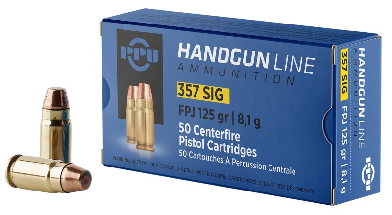 Prvi Partizan PPH357S .357 SIG 125 Grain FPJ Ammo 50 Rounds