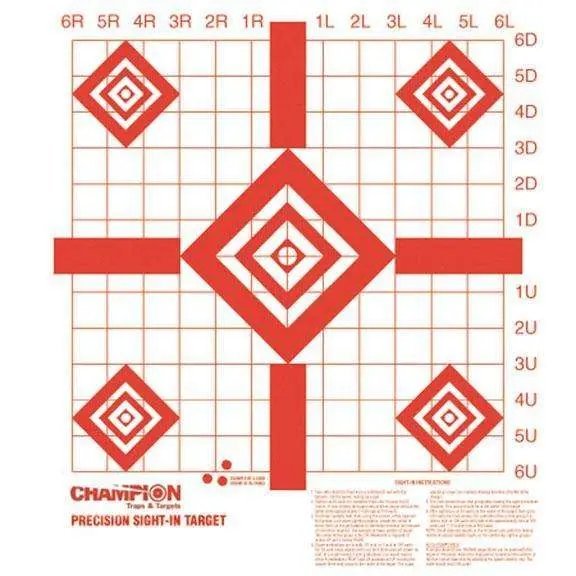 Champion Redfield Sight-In Diamond Paper Pistol Rifle Target 16x16
