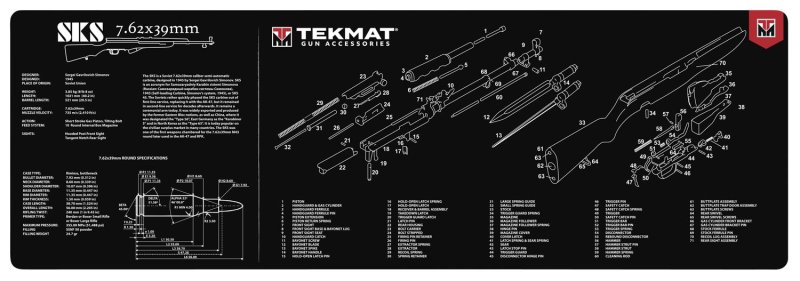 TekMat TEKR36SKS SKS Gun Cleaning Mat 12"x36"x1/8" Rubber Surface