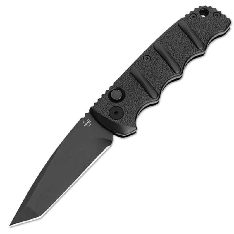 Boker Plus KALS D2 Tanto Black Aluminum Handle Button Auto