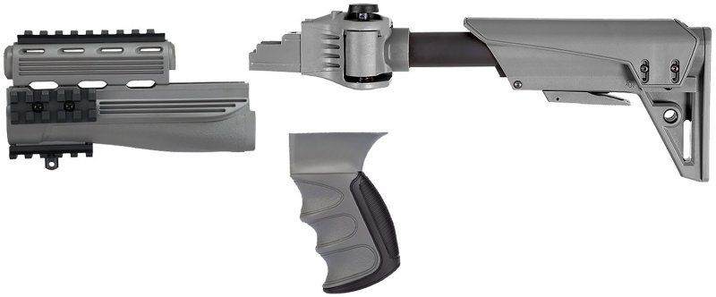 ATI Outdoors C2401250 S-Force Gray AK-47 Adjustable Folding Stock System