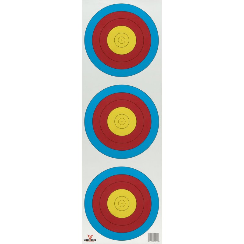 30-06 Outdoors TAR3V-100 3 Spot Vertical Paper Targets 100 Pack