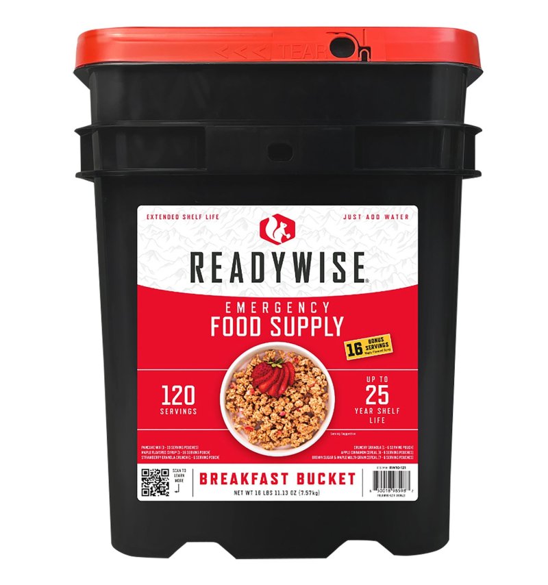 Wise Foods ReadyWise Breakfast Bucket 120 Servings Cereals Granola