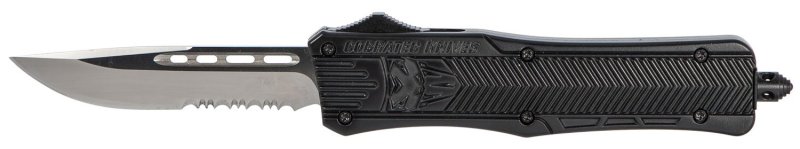 CobraTec Knives MBCTK-1MDS 3 In Drop Point Serrated OTF D2 Black