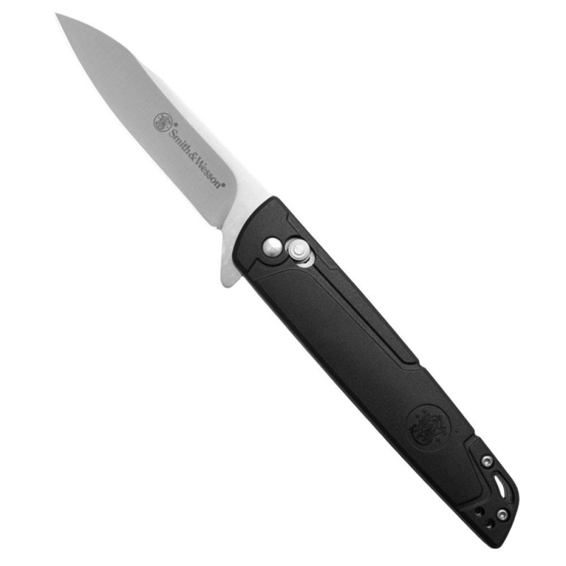 Smith & Wesson 24/7 Crossbar Folding Knife 3-1/4 Drop Point Blade Black