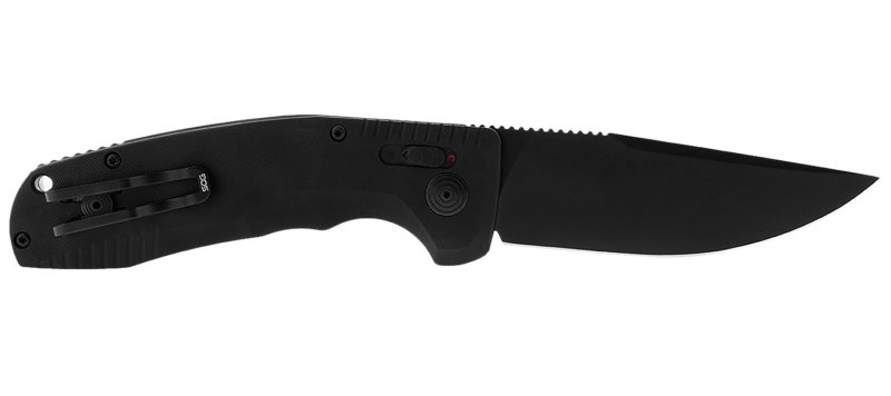 SOG 15-38-01-57 3.5" Drop Point D2 Black Scales Auto Knife