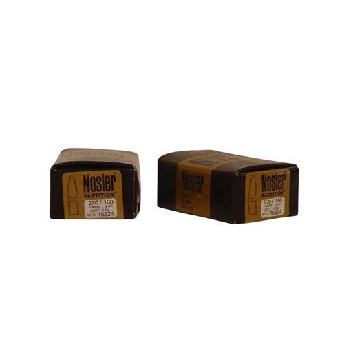 Nosler 16324 Partition Bullets, .270 Caliber, 160gr, Spitzer Point, Lead-Alloy Dual-Core, 50 Pack