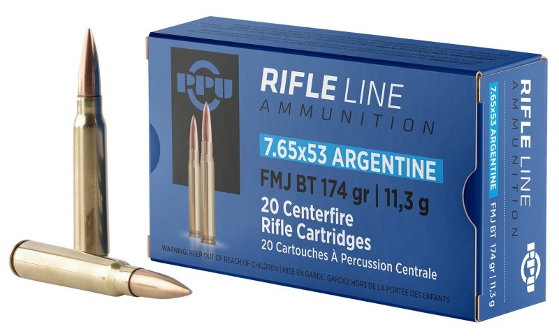 Prvi Partizan 7.65x53 Argentine 174Gr FMJ Boat Tail Ammo - 20 Rounds
