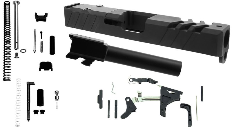 TacFire PKGLK19 Glock 19 Gen3 Parts Kit Black RMR Cut Slide 9mm Barrel