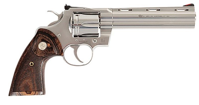 Colt PYTHON-SP6WFT-G Revolver 357 6" Green Fiber Optic Stainless/Walnut