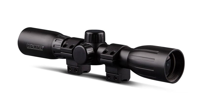 Konus 7350 KonusFire 4x32mm Riflescope Matte Black 30/30 Reticle Rings