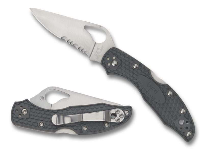 Spyderco BY04PSBK2 Byrd Meadowlark 2 2.87" Part Serrated Folding Knife