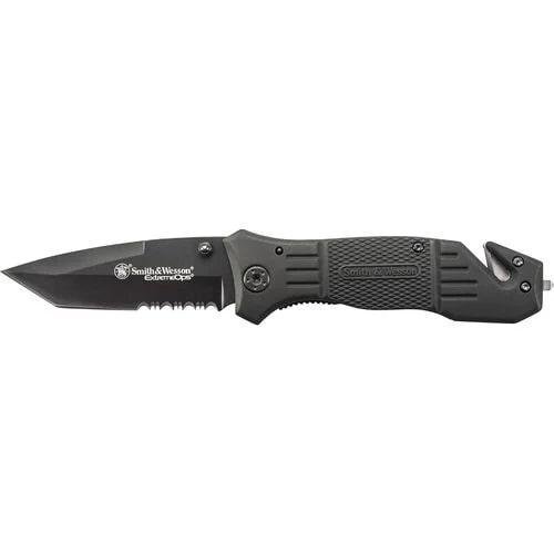 Smith & Wesson SWFR2S Folding Knife 3.3 In Black Stainless Tanto Blade