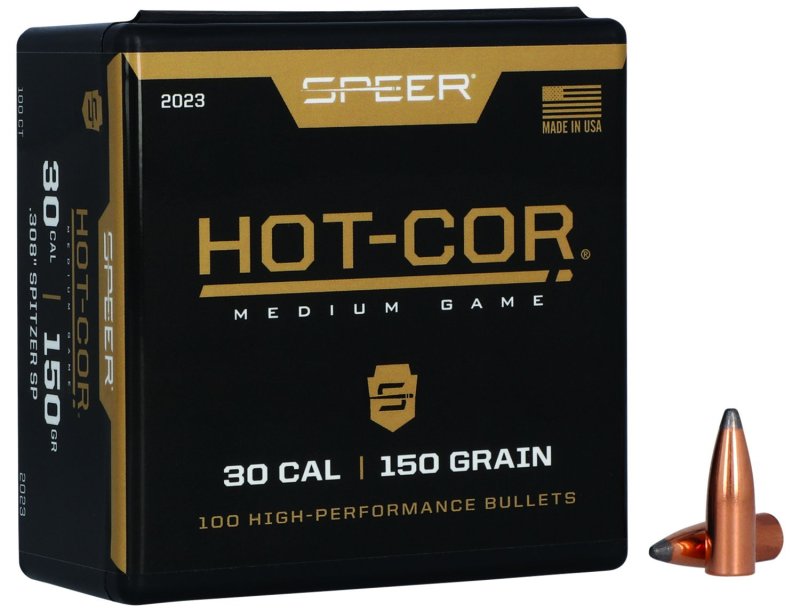 Speer 2023 Hot-Cor 30 Cal .308 150 gr Spitzer Soft Point