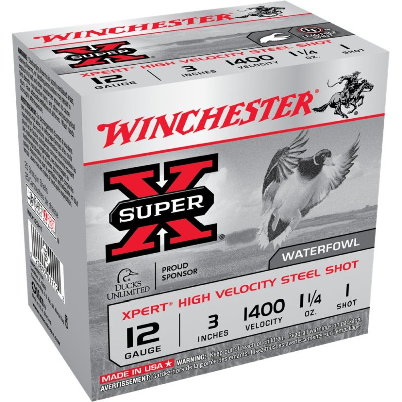 Winchester WEX123H1 12 Gauge 3 in 1 1/4 oz Steel Shot 1400 fps 25 Rounds