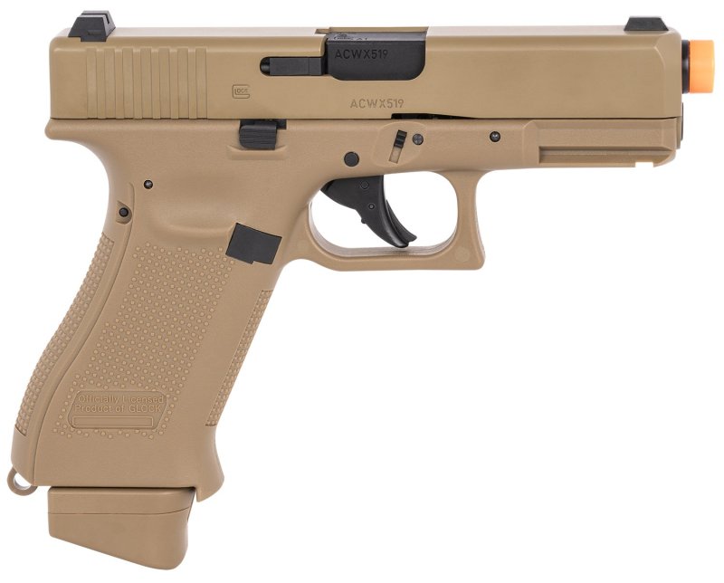 Umarex 2276338 Glock G19X Gen5 Airsoft CO2 6mm Coyote Tan 14+1 Steel Slide