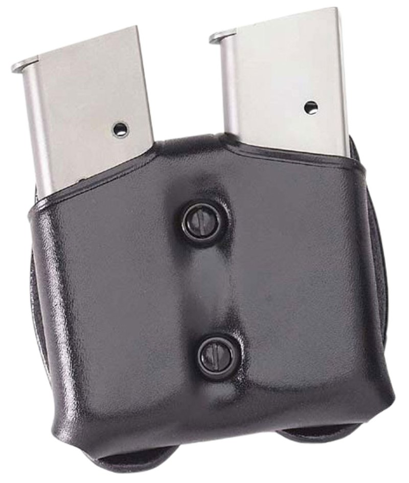 Galco CDM26B Double Mag Carrier Black Leather Ambidextrous 1.75" Belt