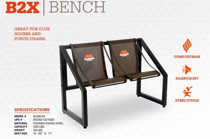 Millennium B2X 2-Person Bench, ComfortMax Seat, SilentHunt Design, SteelTough