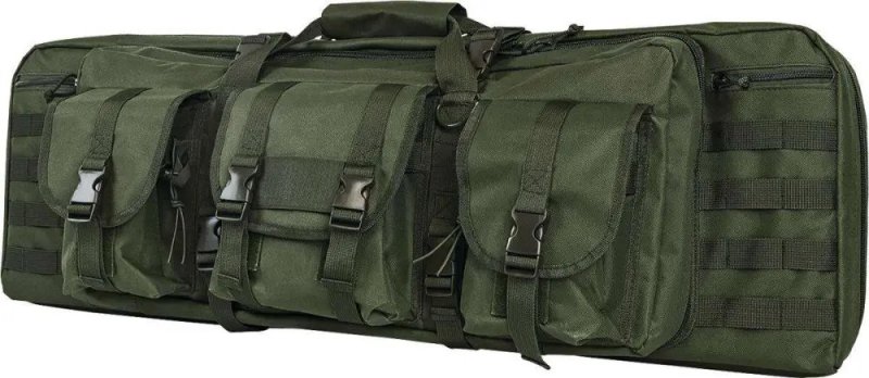 NcStar CVDC2946G-36 Double Carbine Case, Green, 36", Heavy Duty PVC