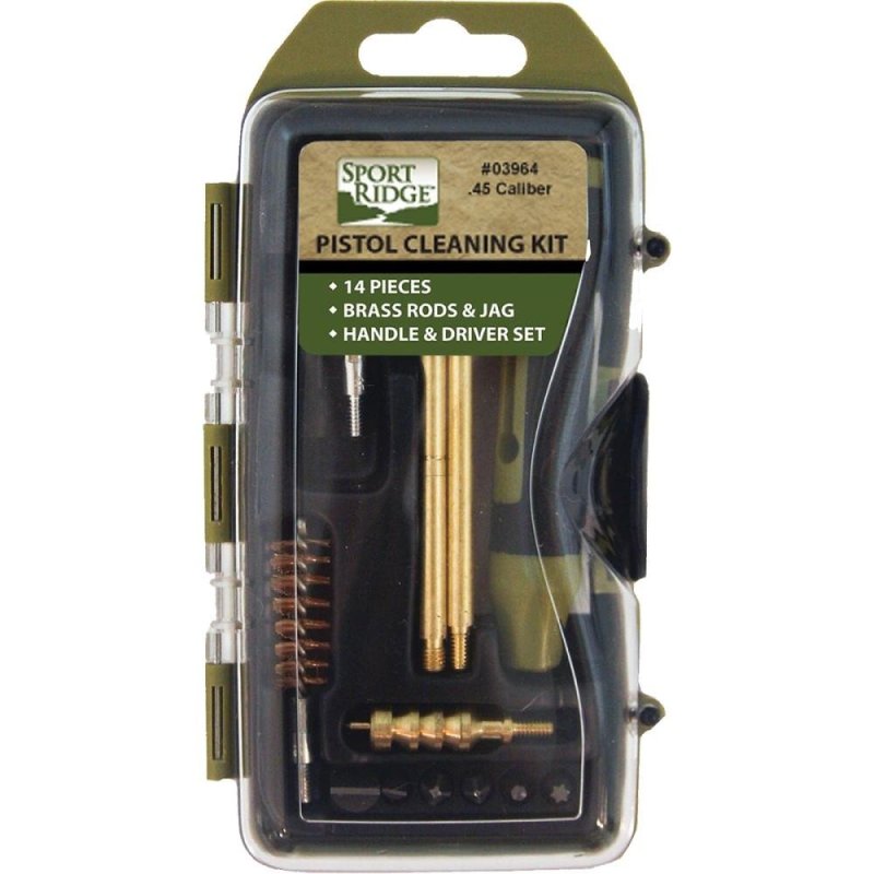 Sport Ridge 3964: .45 Caliber 14-Piece Pistol Cleaning Kit with Hard Case