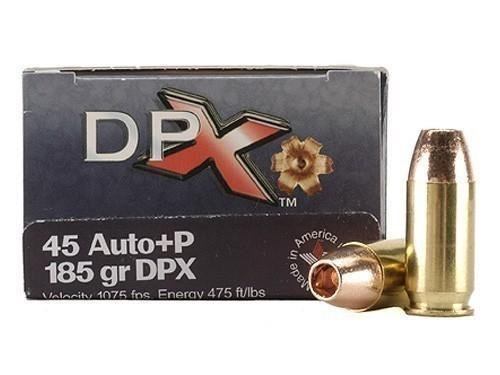 Corbon DPX45185/20 .45 ACP 185gr DPX 1075fps Handgun Ammo 20/Box