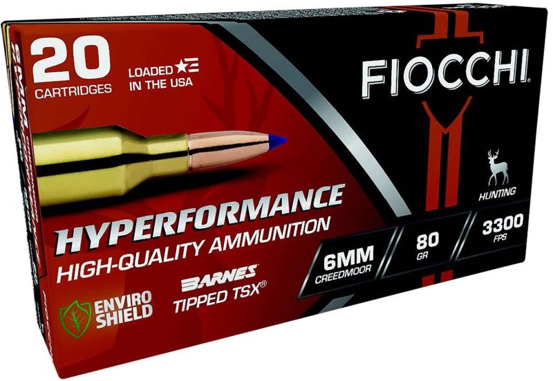 Fiocchi 6CMTT 6mm Creedmoor 80gr Barnes Tipped TSX 20/Box