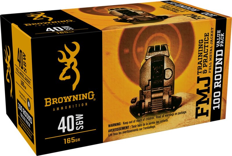 Browning Ammo B191800404 FMJ Value Pack 40S&W 165gr Full Metal Jacket...
