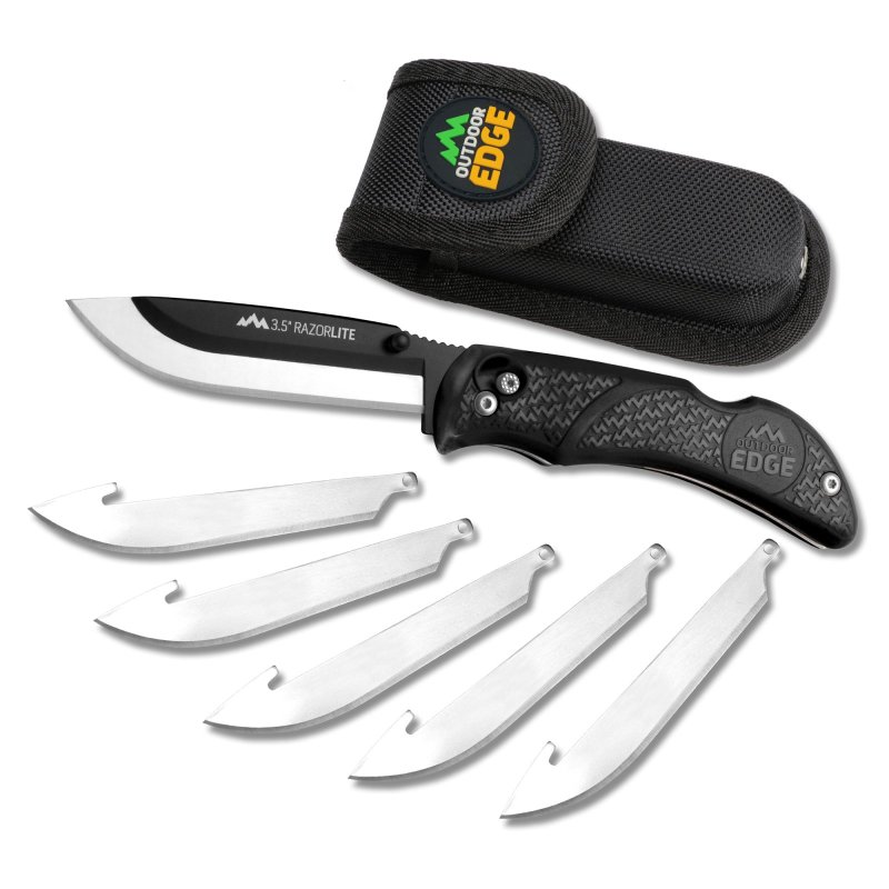 Outdoor Edge RL10C RazorLite 3.5" Folding Knife Black Oxide 420J2 Blade