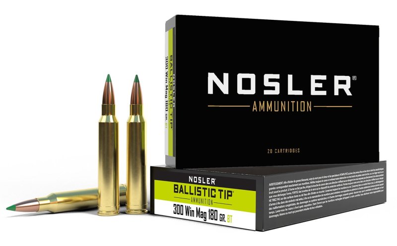 Nosler Ballistic Tip Hunting 300 Win Mag 180 gr Spitzer Bullet 20 Box
