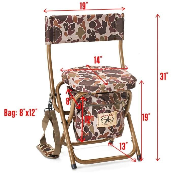 Rig 'Em Right 174-BC Hyde Stool Brown Camo, 900D Polyester, Steel Frame