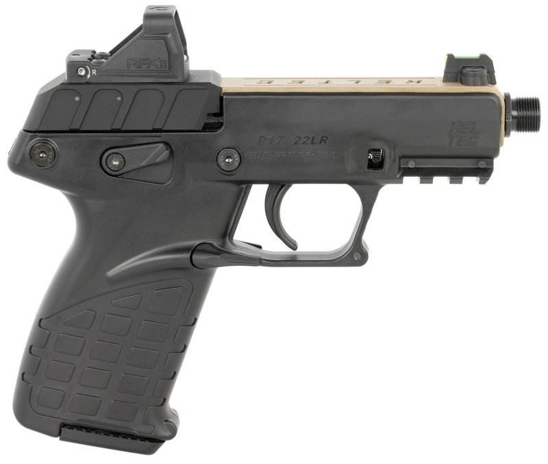 Kel-Tec P17TANBLKOPTIC P17 22 LR 3.80" 16+1 w/Optic & Holster Tan/Black