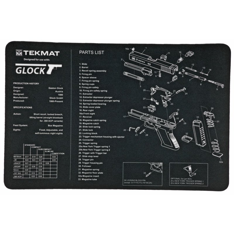 TekMat TEK-R17-GLOCK Cleaning Mat 11" x 17" 1.00"