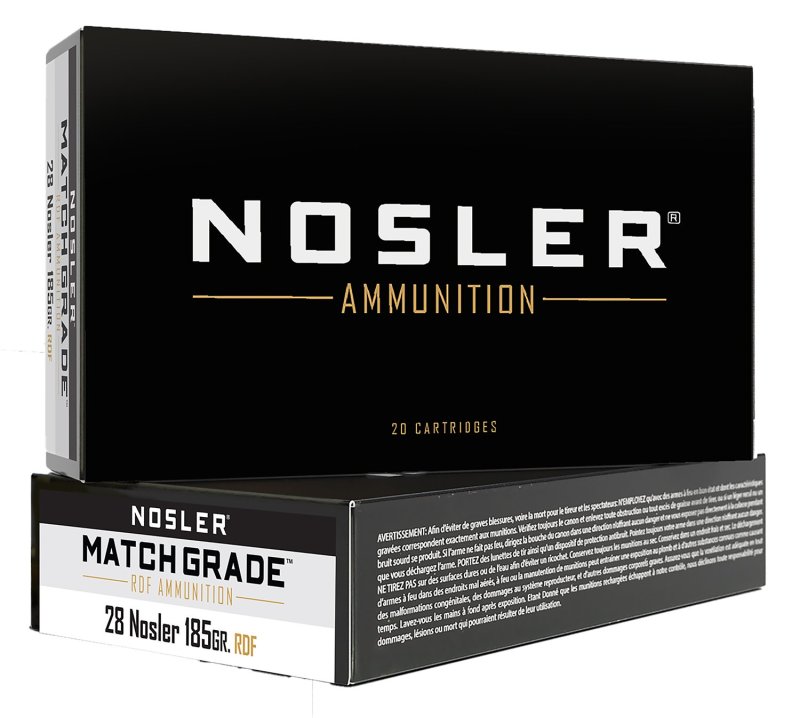 Nosler 60141 RDF .28 Nosler 185gr HPBT Brass Cased 20 Rounds