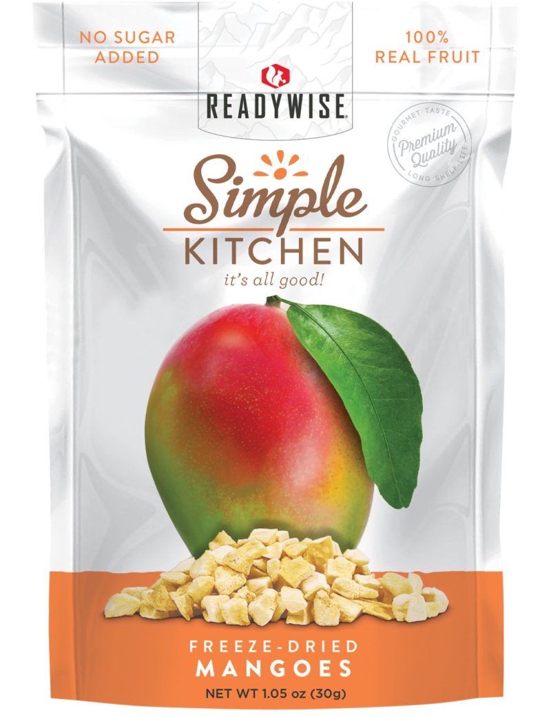 ReadyWise SK05911 Simple Kitchen Freeze-Dried Mango Pouch, 6-Pack