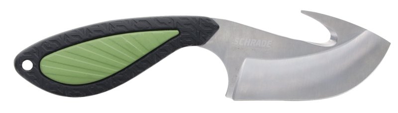 Schrade Isolate Ultimate Guthook Knife 3 In AUS-10 Black/Green TPR