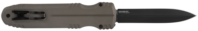 SOG Pentagon 3.75" S35VN Double Action OTF Knife - BL/PL FDE Double Edge