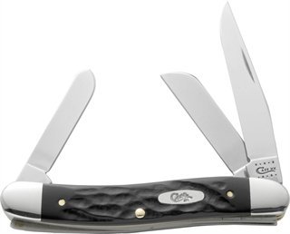 CASE CUTLERY Medium Stockman 2.57 In Rough Black SS Blades