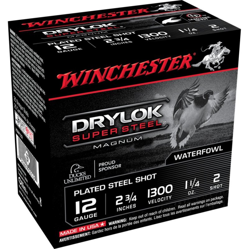 Winchester Drylok Super Steel 12 Gauge 2.75 In 1-1/4 oz #2 Shot