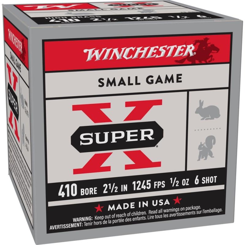 Winchester Ammo X416 Super X Heavy Game Load 410 Gauge 2.50" 1/2 oz 6 Shot 25 Per Box/ 10 Cs
