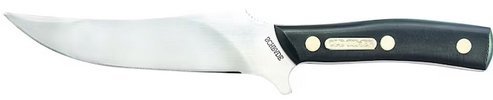 Old Timer Deerslayer 10.5-Inch Fixed Blade Knife, 7Cr17MoV Stainless Steel, Clip Point, Brown Polymer Handle, Leather Sheath Included