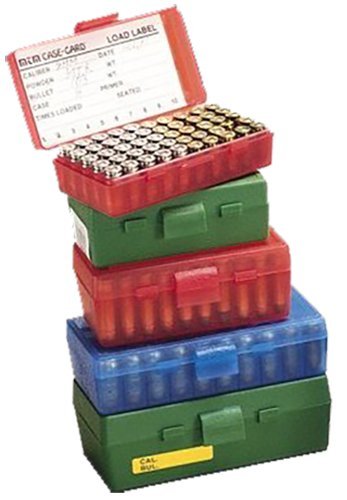 MTM Case-Gard P50-9M-10 Ammo Box 50rd Green Polypropylene Flip Top