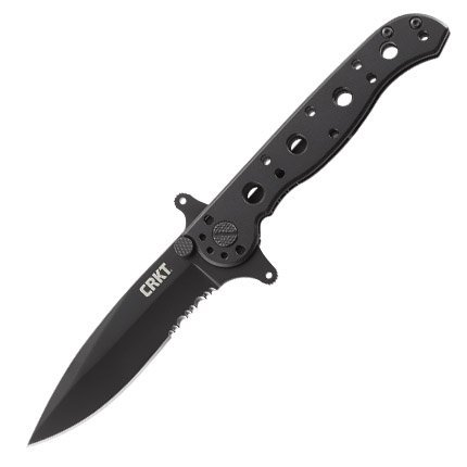 CRKT M21-10 3.1" Serrated Drop Blade Black Stainless Steel Handle