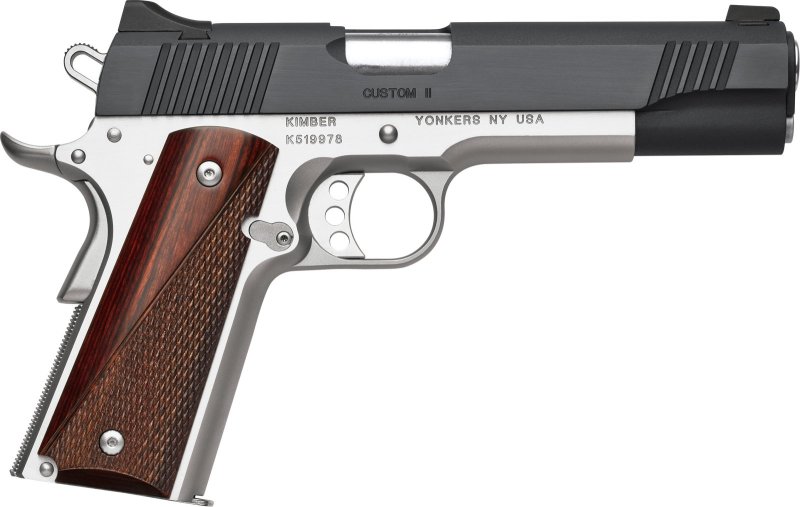 Kimber Custom II 9mm Two-Tone 5" Pistol: Low Profile Sights, 9RD, Rosewood Grips