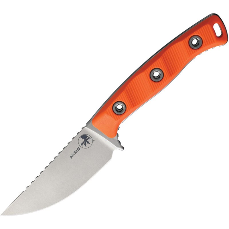 Microtech Akris 95-10EM-5 3.7 In SE Stonewash G-10 Black Kydex Sheath