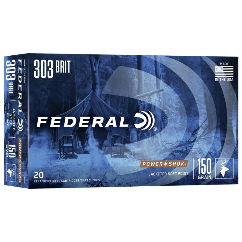 Federal Power-Shok Rifle Ammo .303 British 150 gr SP 2690 fps - 20/box