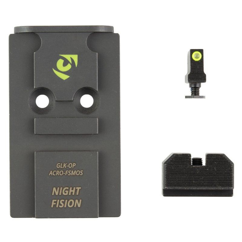Night Fision Optic Plate + Backup Sight Combo Yellow Front
