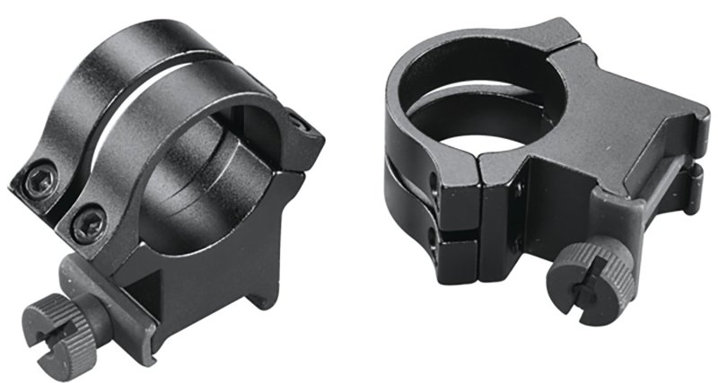 Weaver 49049 Quad Lock Rings 1 in Extra High Matte Black Aluminum