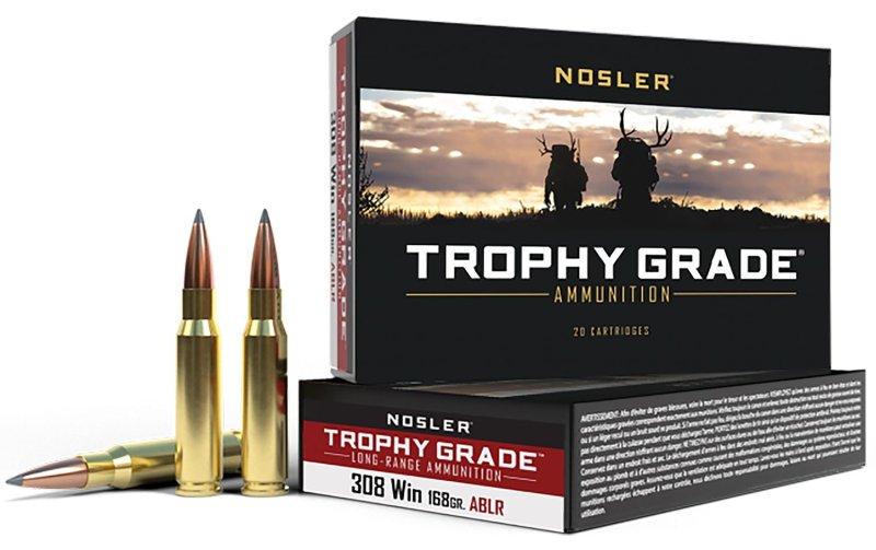 Nosler 60101 Trophy Grade Long-Range 308Win 168gr Spitzer AccuBond
