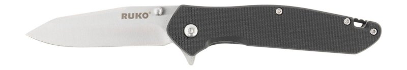 RUKO 420A 3.25In Blade Black GFR Handle Pocket Folding Knife