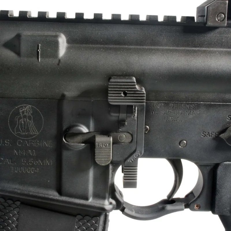 Troy Industries SBOLAMB00BT00 Ambidextrous Bolt Release Black Aluminum